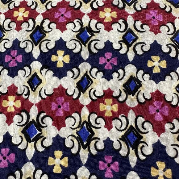 Paolo Rossi Designer Collection Neck Tie Pure Silk White w/Purple/Red Preppy - Picture 8 of 10